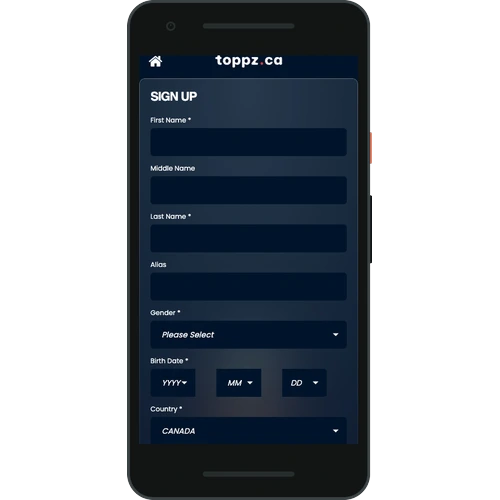 Toppz Casino inscription